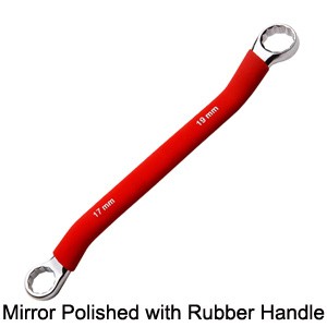 Mirror Polished With Rubber Handle Double Ring Offset Wrench 230235