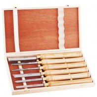Woodworking lathe chisel with wooden box 383045