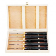 Black beech handle wood lathe chisel set 383053