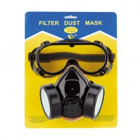 China Top Ten Professional Double-Tank Black Dust  Mask With Goggle 371054