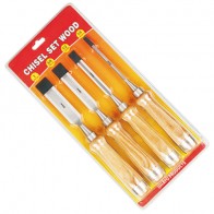 Wooden chisel set with double blister package 381037