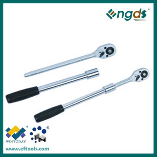 24T fast release open triangle ratchet wrench with telescopic handle