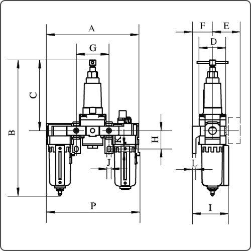filter regulator lubricator for compressed air