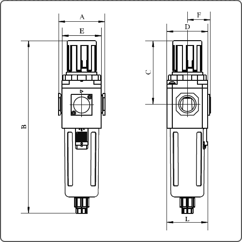 air filter regulator with gauge