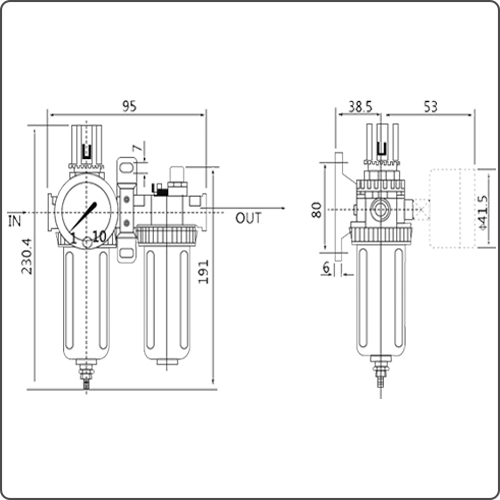 filter regulator lubricator for compressed air pneumatic