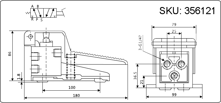 air brake foot valve