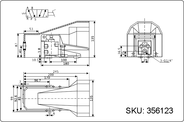 air brake foot valve