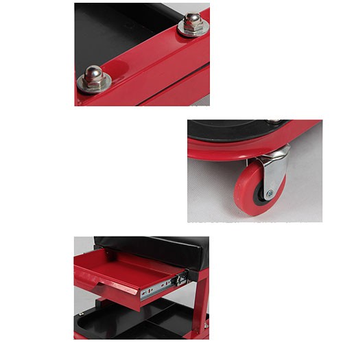 Top popular mechanic creeper seat with tool shelf and drawer