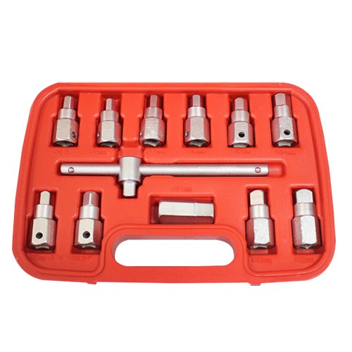 12PCS Quadrilateral & Hex Oil drain plug socket set