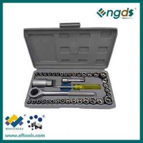 40pcs Carbon Steel Material box spanner socket set