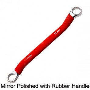 Mirror Polished With Rubber Handle Double Ring Offset Wrench 230235