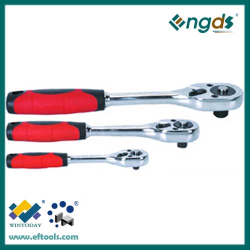 45T fast release ratchet wrench with plastic grip handle