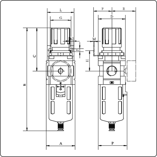 air filter regulator with pressure gauge