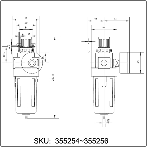 air regulator with gauge and filter