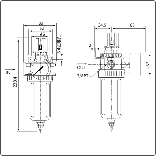 fuel filter with pressure regulator