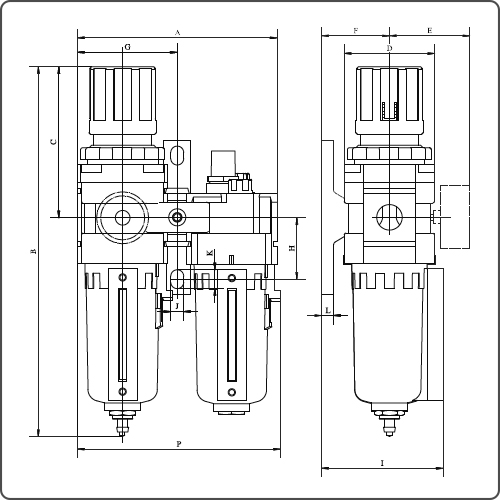 pneumatic filter regulator lubricator