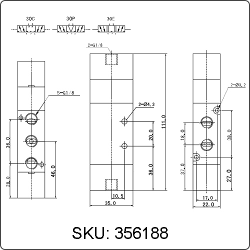 pneumatic directional control valve