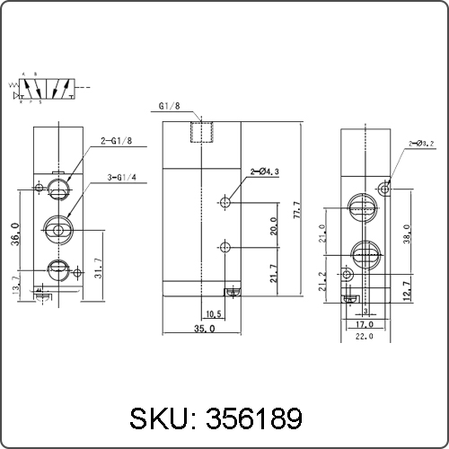 pneumatic directional control valve