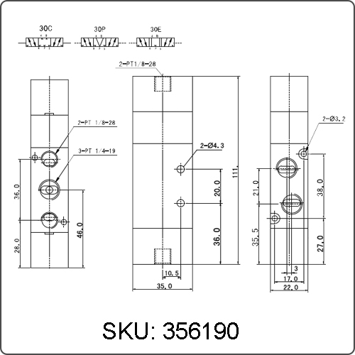 pneumatic directional control valve